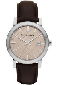 Burberry Fawn Dial Brown Leather Mens Watch BU9011