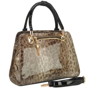 Women's Fashion Exotic Leopard Print Shoulder Bag Top-Handle Handbag