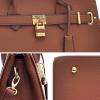 Dasein Faux Leather Padlock Structured Briefcase Satchel Handbag, Tablet, iPad Bag