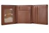 Mens RFID Blocking Trifold Leather Wallet with ID Window