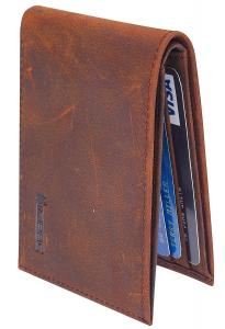Simpac Ultimate Slim Mini Wallet Front Pocket Minimalist Wallet Bifold Genuine Leather RFID Blocking