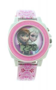 Disney Kids' Frozen Anna and Elsa Musical "Let It Go" Digital Watch with Pink Band