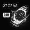 Mens Roman Numeral Stainless Steel Watch, Analog Quartz Unique Dress Wrist Watch Waterproof Business Casual, Key Scrath Resitant Face and Classic Calendar Date Window 30M 3ATM Water Resistant - Black