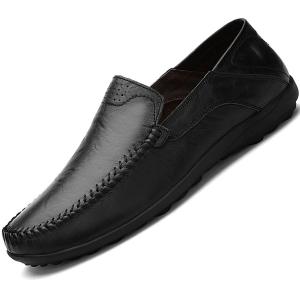 Lapens Men's Driving Shoes Premium Genuine Leather Fashion Slipper Casual Slip On Loafers Shoes