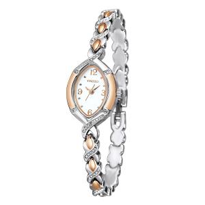 Time100 Fashion Diamond Oval Steel-Rose Golden Two-Tone Bracelet Ladies Watch W50170L.01A