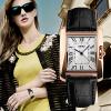 eYotto Classic Women's Square Dial Black Leather Band Roman Numeral Dress Analog Quartz Wrist Watches