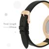 Dictac Wrist Watch Women Fashion Analog Black Leather Leisure Dress Watch