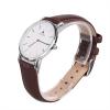 Aurora Men's Casual Business Analog Quartz Waterproof Wrist Watch with Light Brown Leather Band-Silver