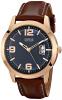 GUESS Men's U0494G2 Contemporary Rose Gold-Tone Stainless Steel Watch With Honey Brown Leather Band