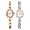 Time100 Fashion Diamond Oval Steel-Rose Golden Two-Tone Bracelet Ladies Watch W50170L.01A