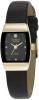 Armitron Women's 75/3594BKBK Gold-Tone Diamond-Accented Watch with Black Leather Band