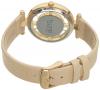 Burgi Women's BUR104YG Crystal Accented Yellow Gold Swiss Quartz Watch with White and Yellow Gold and See Thru Dial and Cream Satin Strap