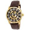 Invicta Men's 'Objet d'Art' Automatic Stainless Steel and Leather Casual Watch, Color:Brown (Model: 22642)