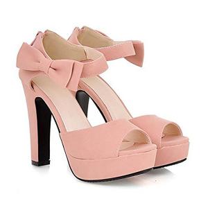 Summer Peep toe Ankle strap Sweet Thick High Heel Platform Womens Sandals