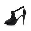 Plus Size New Summer Women Pumps High Heel Sandals T Strap Buckle Casual Female Shoes