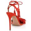 Juoar Womens Shoes Lace Up High Heel Sandals Tassel Fringe Tie Up Party Prom Strappy Size for Dress