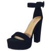 BAMBOO Women's Chunky Heel Platform Sandal With Ankle Strap