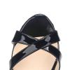 ZriEy Women's Fashion Ankle Strap High Heel Wedge Sandals Patent Leather