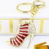 Cute Charming 3D Blingbling High Heeled Boots Sandals Pumps Shoes Shaped Enamel Crystal Rhinestone Metal Keychain Key Ring Call Phone Car Handbag Pendant Ornament Gift (Red Sandal)