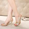 Winterplum The new high-heeled shoes is fine with sandals shoes Gold 38