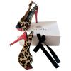 Leopard Red Sole High Heels Stiletto with Slingback Shoes Memory Foam Insoles Animal Print