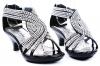 Angel-37K Little Girl Mid Heel Rhinestone Pretty Sandal Dress Shoes