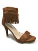 Spirit DAISY Women's Shoe Fringe Ankle Mid High Heel Stiletto Pump Strap Sandals