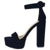 BAMBOO Women's Chunky Heel Platform Sandal With Ankle Strap