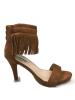 Spirit DAISY Women's Shoe Fringe Ankle Mid High Heel Stiletto Pump Strap Sandals