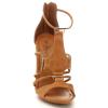 Nature Breeze Focus-02 Women's Peep Toe T-Strap Back Zip Stietto Heel Dress Sandals