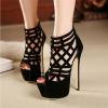 Fashion Week stunning 16CM super beautiful high-heeled sandals Thin Heels sexy Cut-Outs women shoes (7)