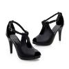 Plus Size New Summer Women Pumps High Heel Sandals T Strap Buckle Casual Female Shoes