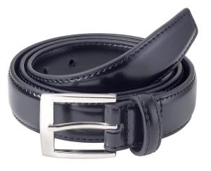 Sportoli™ Mens Classic Stitched Genuine Leather Uniform Belt - Black Brown White