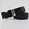 Mens Leather Belt With Automatic Buckle Ratchet Belt 1.38" Width(Black)