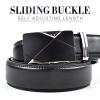 Mens Leather Belt With Automatic Buckle Ratchet Belt 1.38" Width(Black)