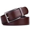 Beltox Fine Men's Dress Belt Leather Reversible 1.25" Wide Rotated Buckle Gift Box