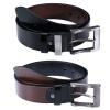 Men's Belt Reversible Business Casual Belt for Men with Pin Buckle (Black & Brown)