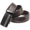 Men's Leather Dress Ratchet Belt With Automatic Slide Buckle ( Brown,Black)