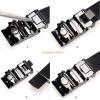 Vbiger Letter Buckle Men's Dress Belt Ratchet Belt 35mm Wide Strap