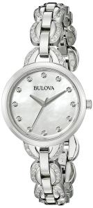 Bulova Women's Stainless Steel Facets Watch with Mother-of-Pearl Dial