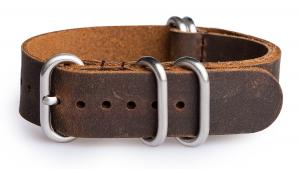 OhFlash 22mm [Rough Vintage Esspresso Leather] Zulu Leather G10 Nato Militaty Watch Strap Band