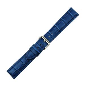 RECHERE Alligator Grain Leather Watch Band Strap Pin Buckle Color Blue
