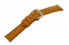 Crocodile Grain Padded Italian Calfskin Leather Watch Band With Polished Gold Buckle