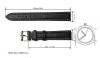 Men's Genuine Leather Replacement Watch Band 22mm Black Calfskin Wristwatch Strap Watchband