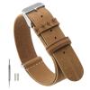 Adebena 20mm/22mm Nato Leather Watch Band with 304 Stainless Steel Buckle Replacement Watch Straps