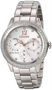 Citizen Eco-Drive Women's FD2010-58A Silhouette Crystal Analog Display Silver Watch