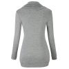 Simier Fariry Women's Long Sleeve Cowl Neck Pocket Slim T Shirt Knit Tunic Tops