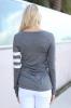 Franterd, Women Clothes - Casual Tops - Long Sleeve Splice Pullover Shirt Blouse