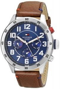 Tommy Hilfiger Men's 1791066 Stainless Steel Watch With Brown Leather Band