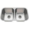 MR Direct 3218A 18-Gauge Undermount Equal Double Bowl Stainless Steel Kitchen Sink